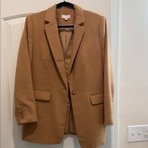 LOFT Camel Blazer with Button Detail